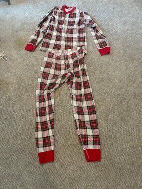Hanna Anderson Plaid Pajamas Adult S  Organic Cotton